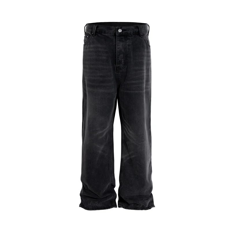 

Американские ретро-джинсы оверсайз в стиле High Street, с эффектом потертости и рваными элементами, широкие прямые брюки, молодежная повседневная одежда