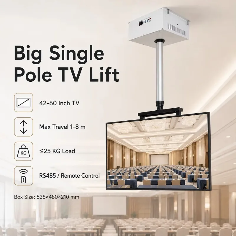 Motorized Tv Stand Motorized Big Single Pole Tv Lift 50 Inch Electronic Screen Rack Suspenso Para Tv Ceiling Mount Lift