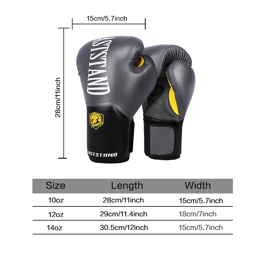 قفازات ملاكمة عالية الجودة من البولي يوريثان للكبار ، قفازات تدريب على الملاكمة ، اللياقة البدنية التايلاندية ، MMA Sanda ، 8 أونصة ، 10 أونصة ، 12 أونصة ، 14 أونصة