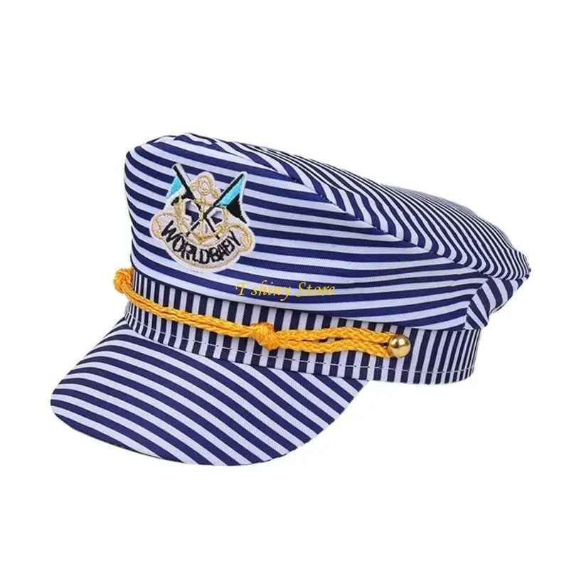 N58F Breathable Polyester Stripe Caps Sun Protections Duck Tongue Hat for Fashion