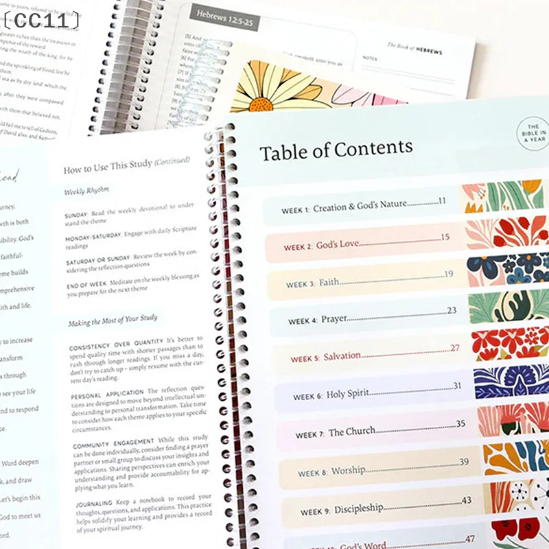 〔CC11〕The Bible In A Year: A 52-Week Study Through Gods Word - Spiral Bible Study Guide 52-Week Women's Bible Study Plan