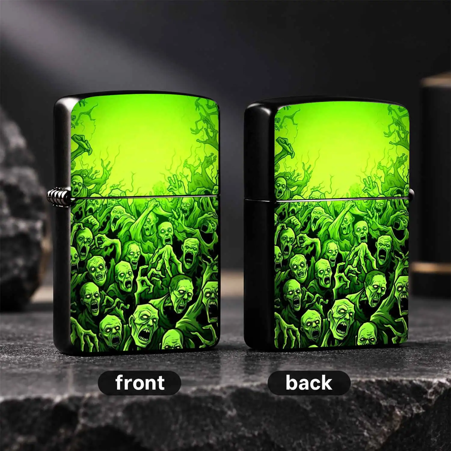 Trendy Rad-Green Zombie Horde Themed Portable Igniter, Stylish Vibe Boosting Accessory, Perfect For Outdoor Camping, Incense Lighting, Daily Gatherings & Parties, Unique Fun Gift For Hobby Friends, Versatile Novelty Practical Carry Item Fit