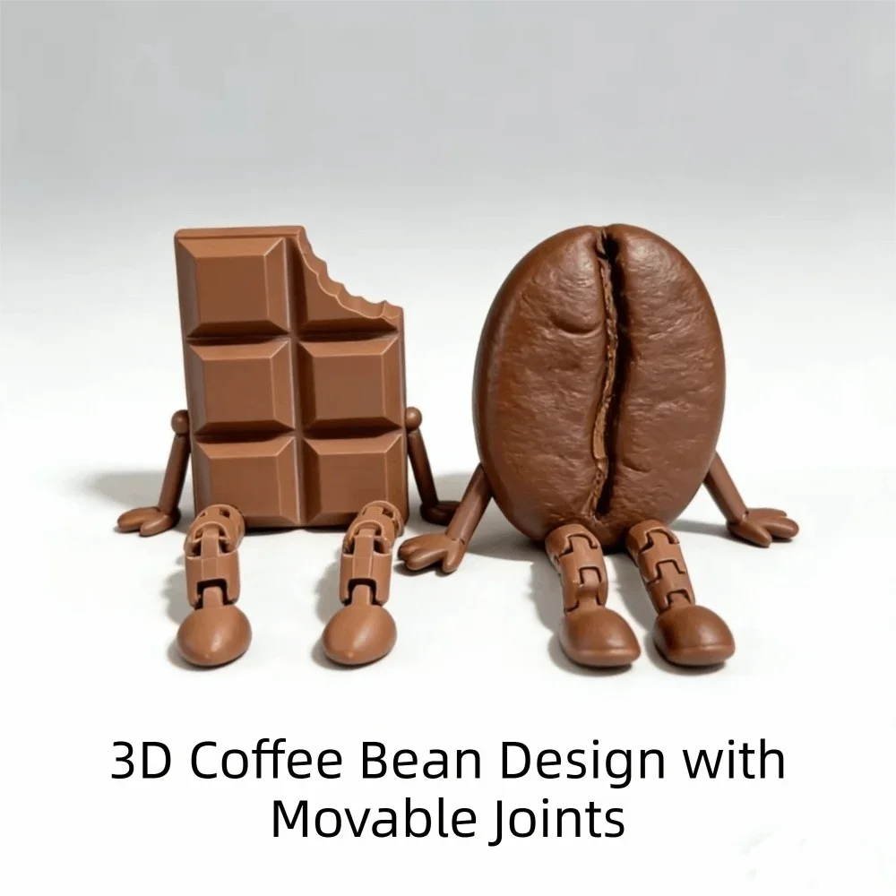 3D Print Coffee Bean Ornaments Multi Functional Funny Chocolate Ornament Model Sculpture Home Decorations For Home