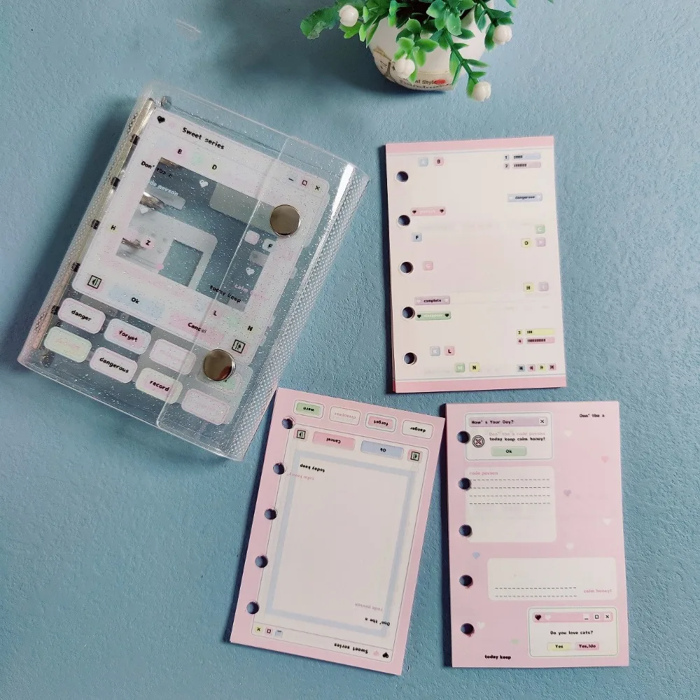 Бумага для заправки с 5 отверстиями M5 A8, 60 листов, Y2K, бумага для внутреннего заправки, спиральная бумага для переплета, ежедневная, ежемесячная, еженедельная, индексирующие карты