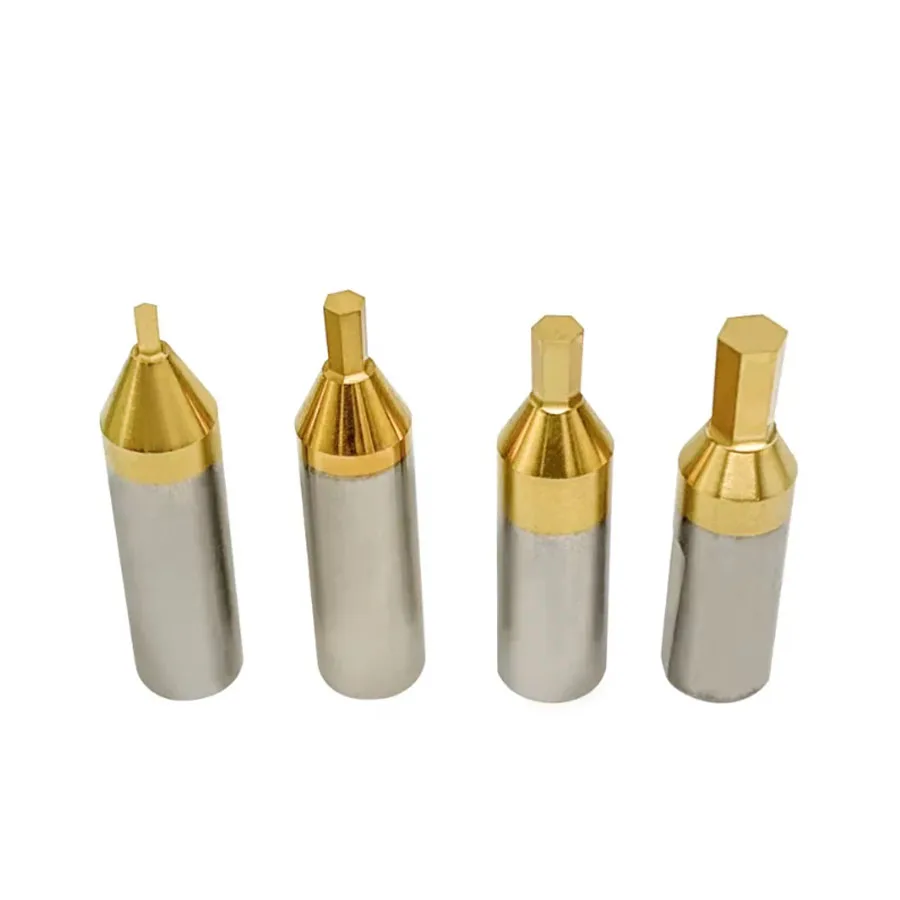 CT08 Rotary Broach Punch, TiN Coated HSS-Co Inner Hexagon Punch, Special for Steel Workpiece, CNC Lathe Rotary Broaching Tool