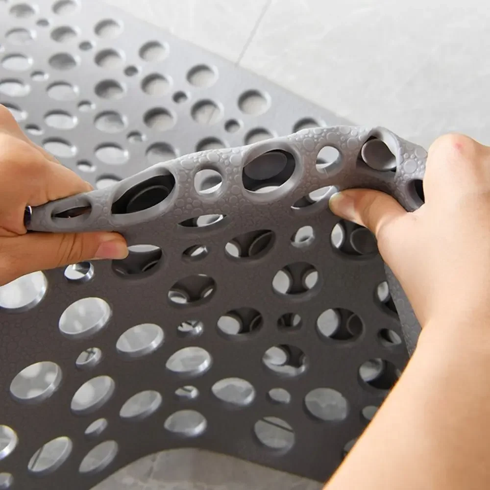 Shower Mat Extra Large Bath Non Slip Porous Kitchen Bathtub Strong Suction Anti-Mold TPE Pad Shower Mat