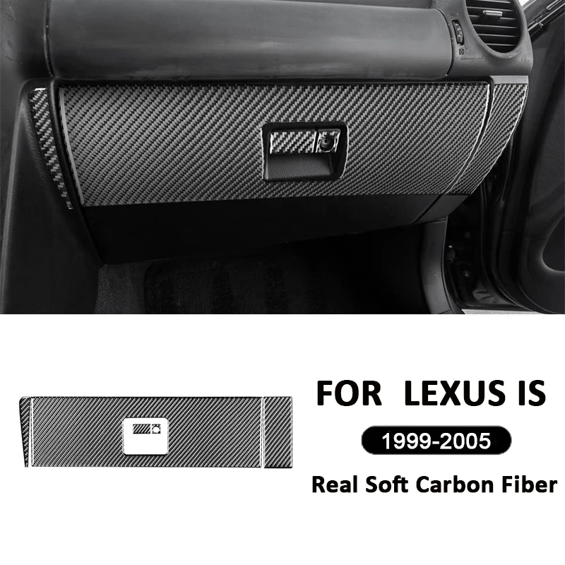 

For LEXUS IS 1999-2005 Carbon Fiber Car Co-Pilot Storage Box Panel Key Lock Switch Trim Cover Frame Interior Decoration Sticker