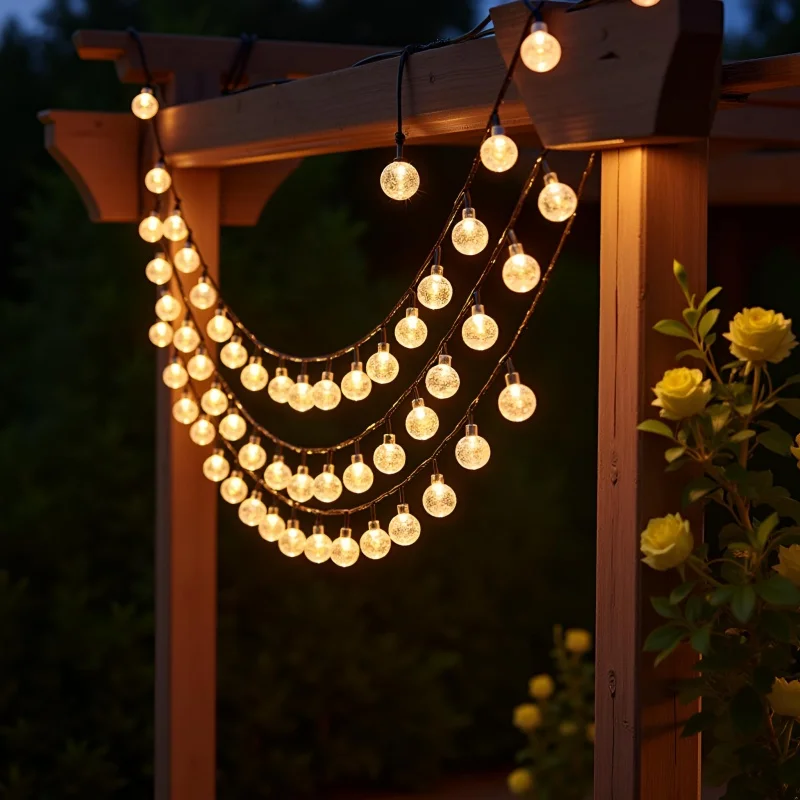 

Solar Bubble Diwali String Lights 50 LED Waterproof Arden Yard Porch Wedding Party Decorative Outdoor Christmas Crystal Lights