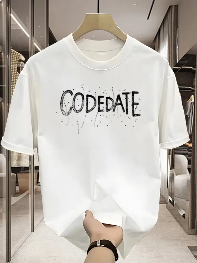 

Loose summer trend half-sleeve t-shirt mens American printing round neck cotton short-sleeved T-shirt casual men