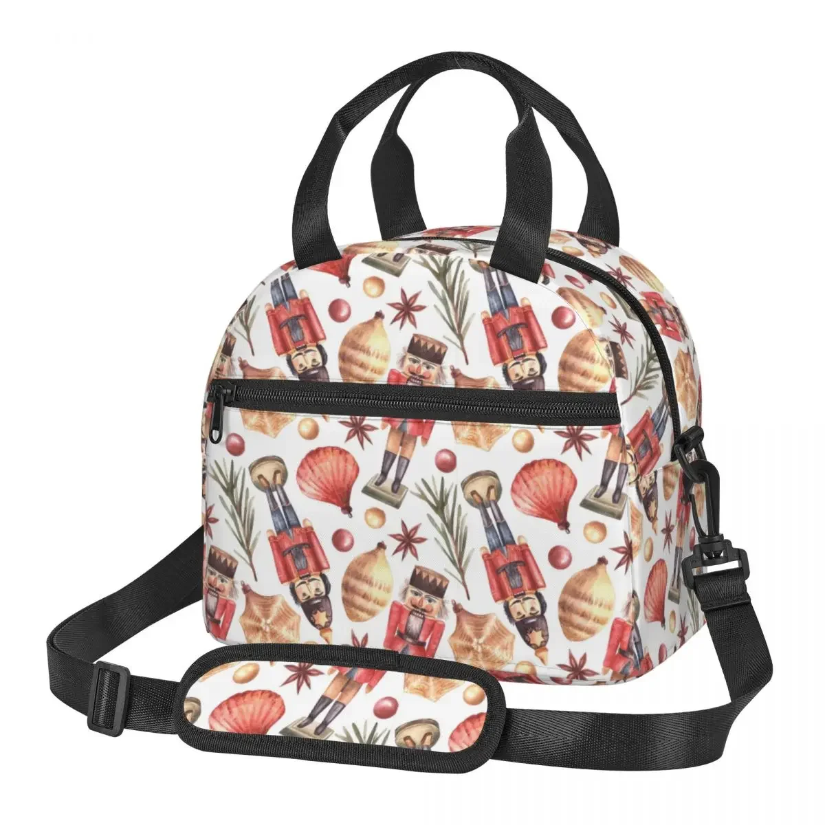 

Christmas Nutcrackers Stars Ballerina Violin Lunch Bags Insulated Bento Box Lunch Tote Picnic Bags Cooler Bag for Woman work