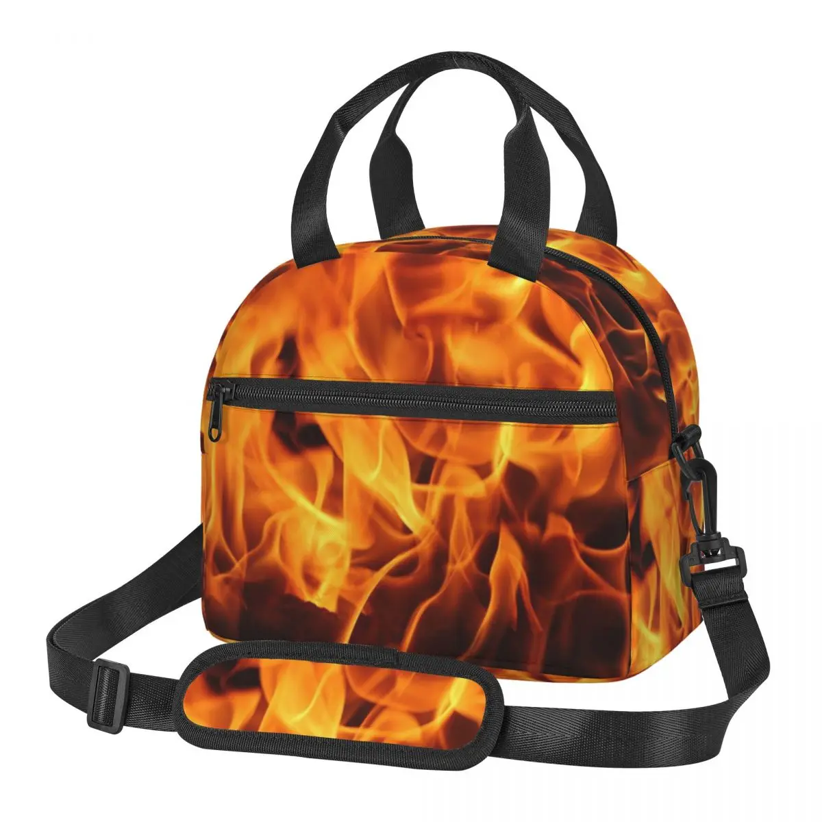 

Сумки для обеда Burning Fire с искрями, изолированная коробка для бенто, портативная сумка для обеда, сумки для пикника, термосумка для женщин, школы