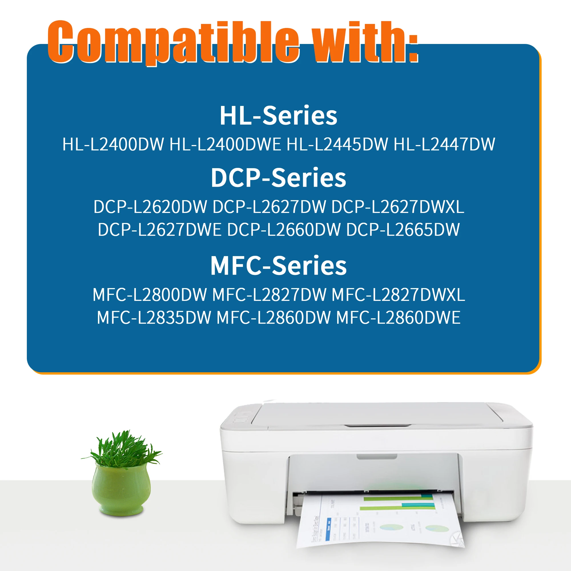Jhaan DR2510 Trommel kompatibel mit Brother DR-2510 für Brother HL-L2400DW HL-L2445DW DCP-L2660DW DCP-2620DW DCP-L2627DWE – Detail 2