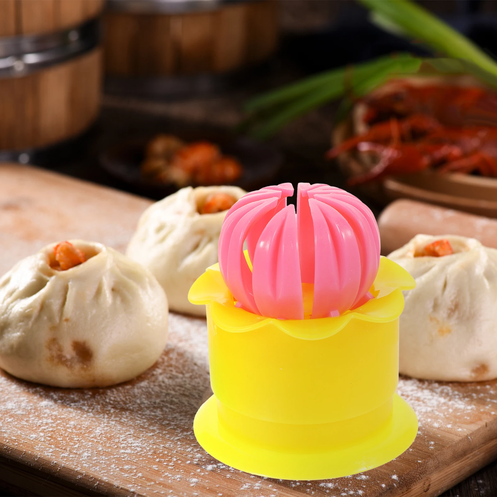 

2Pcs YellowGreen Steam Bun Maker Pastry Tool HarmFree Material Kitchen Steam Bun Mold Pastry Making Mold Supplies
