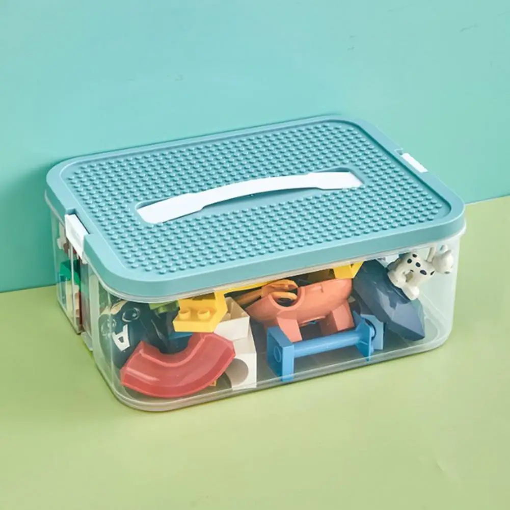 Organizador de juguetes, estuche de almacenamiento de joyas transparente con tapa, múltiples compartimentos para bloques de construcción, caja organizadora de capacidad, dormitorio