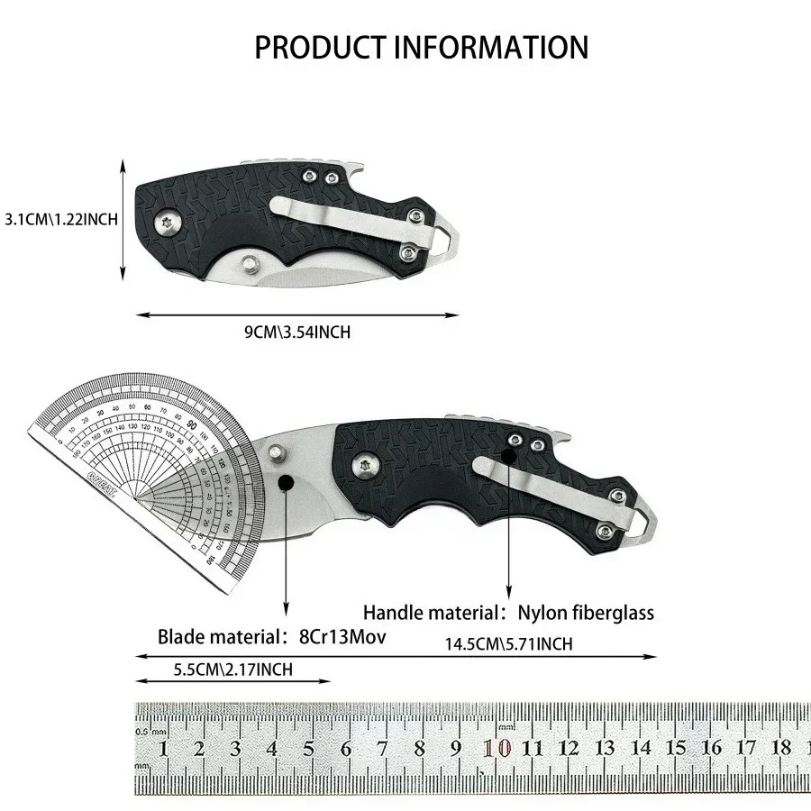 KS 3800 نزهة سكين الشواء 8Cr13Mov شفرة النايلون والألياف الزجاجية مقبض مجهزة فتاحة الزجاجات التخييم المحمولة #5