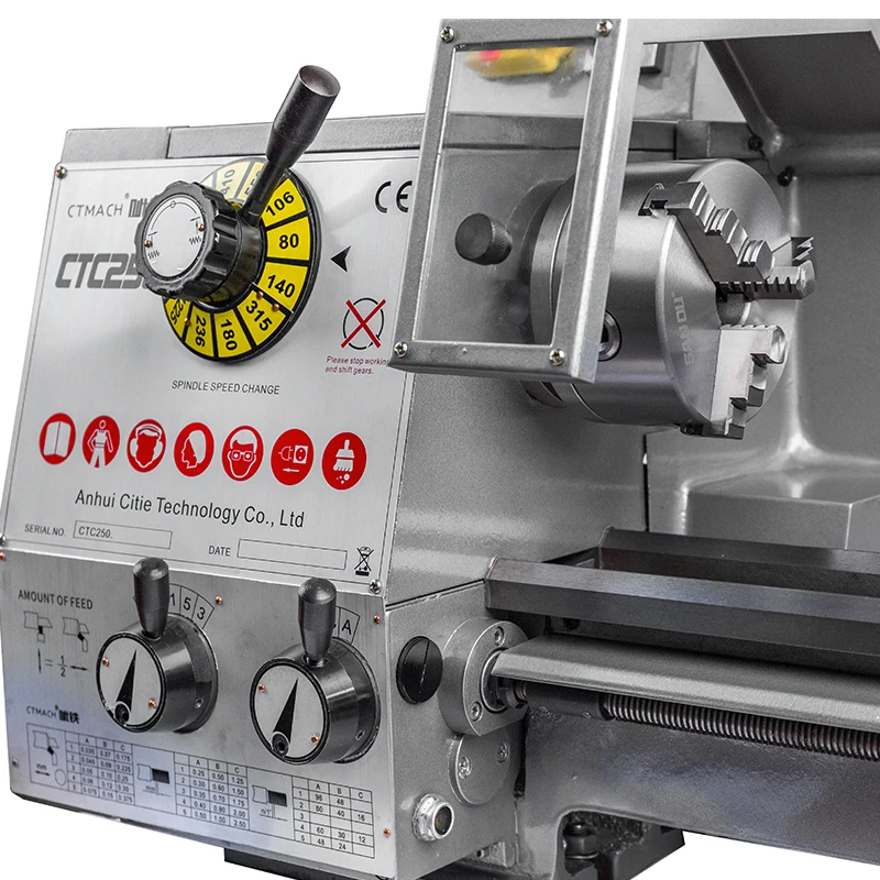 CJM250 Mini Metal Lathe Machines High Precision CTC250  Bench Top Metal Lathe Factory Directly Price