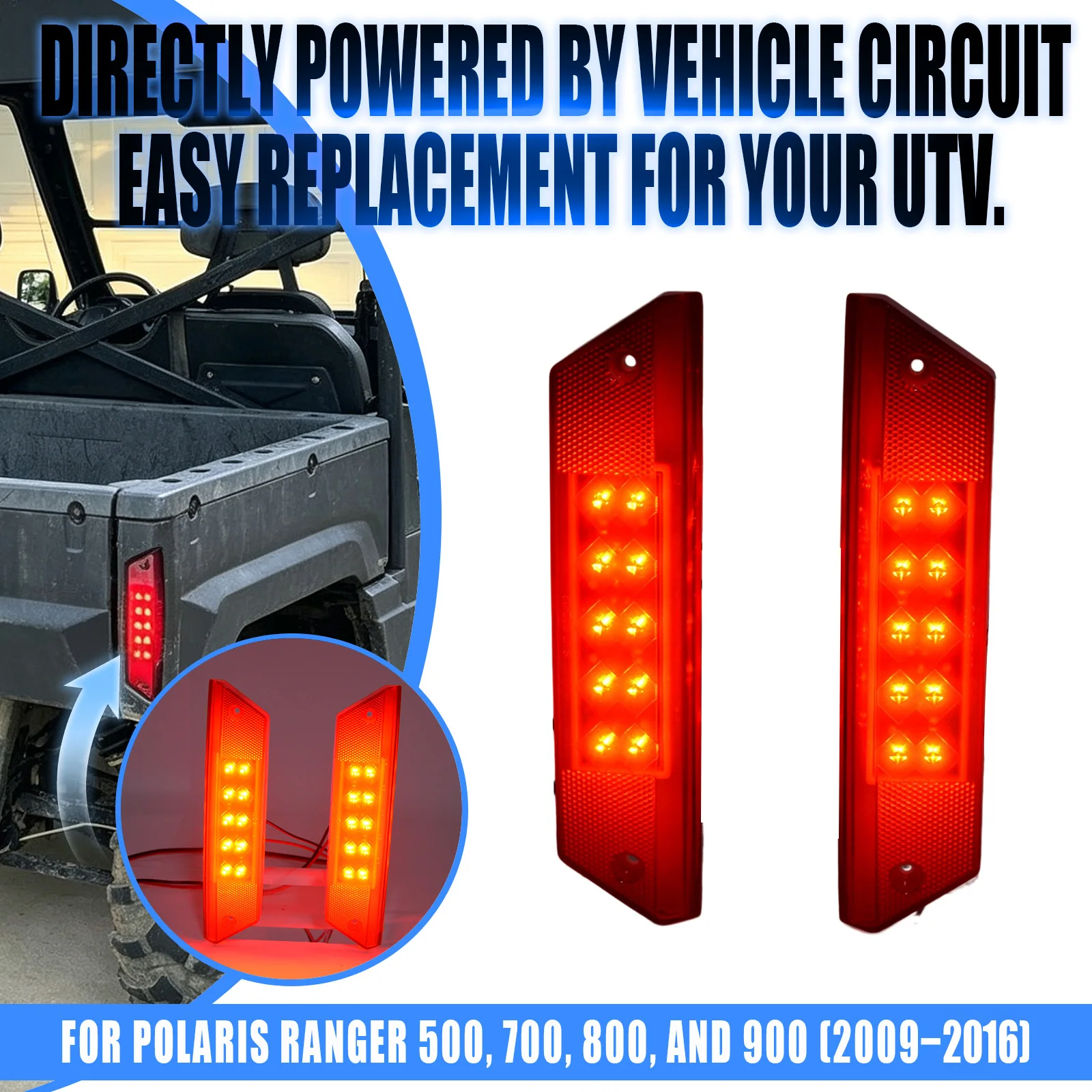 LED Rear Tail Brake Stop Light Lamp For Polaris Ranger 500 700 800 900 2009 2010 2011 2012 2013 2014 2015 2016 OEM 2411099 - view 2