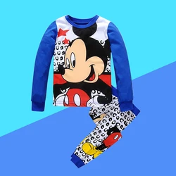 New Spring Autumn Classics Blue Mickey Children's Clothing Sets Girl Boy Sleepwear Clothes Kids Pajamas Set Baby Girls Pyjamas