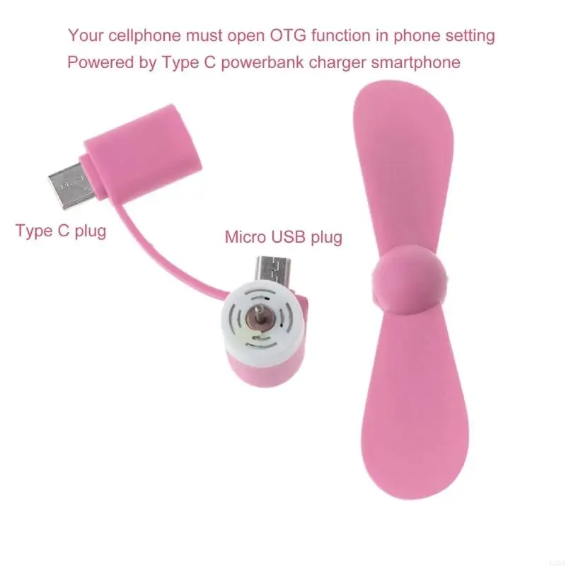 LX0B Travel Portable Mini Mini Fan Type-C Micro USB C Cooling Portable