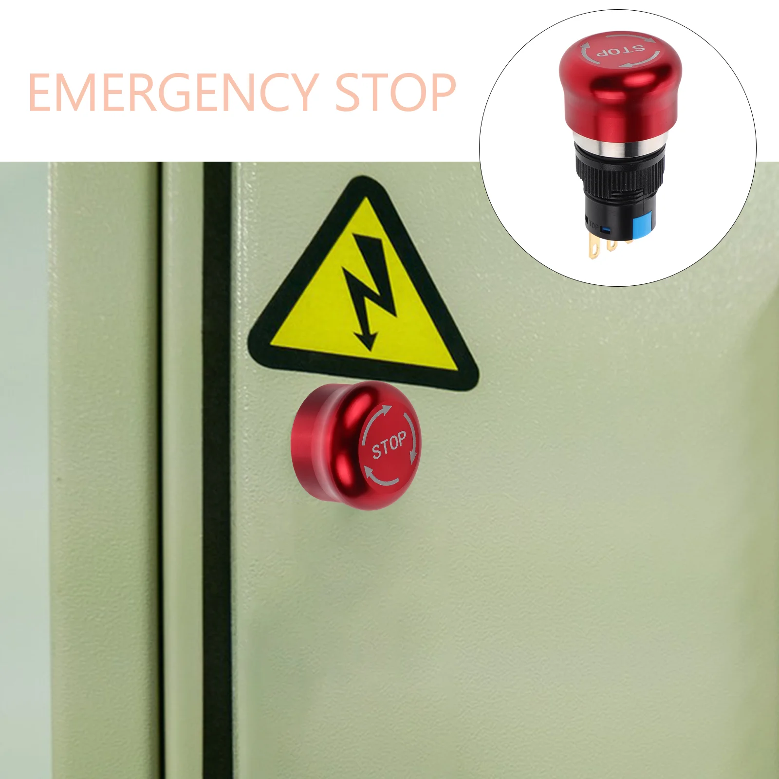 Winch Metal Push Button Switch Emergency Stop Water Proof Buttons Elderly Disconnect