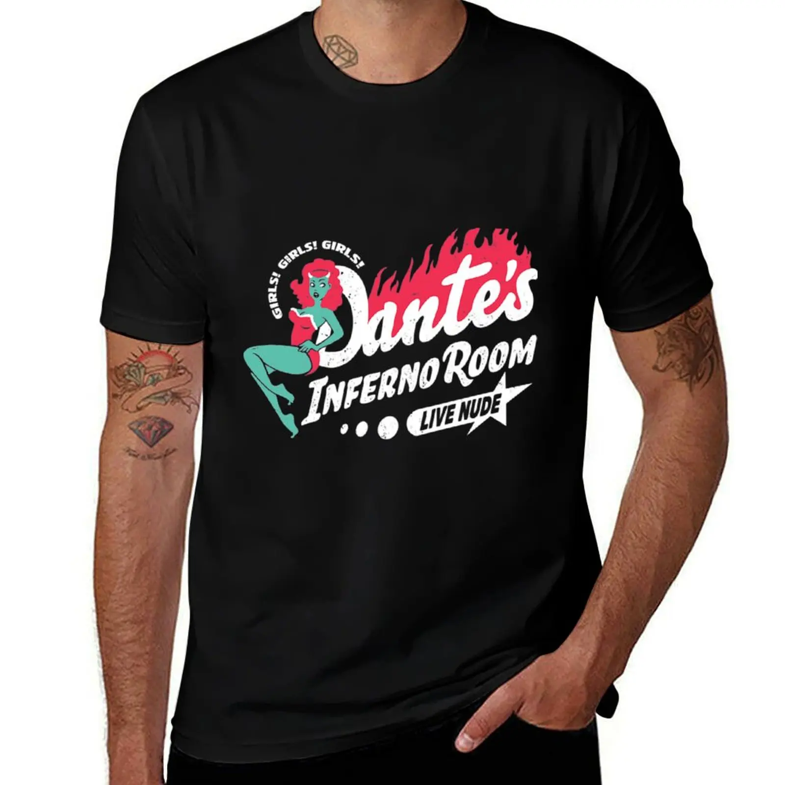 Dantes Inferno Room Sticker T-Shirt All Match Print Short Sleeve Top
