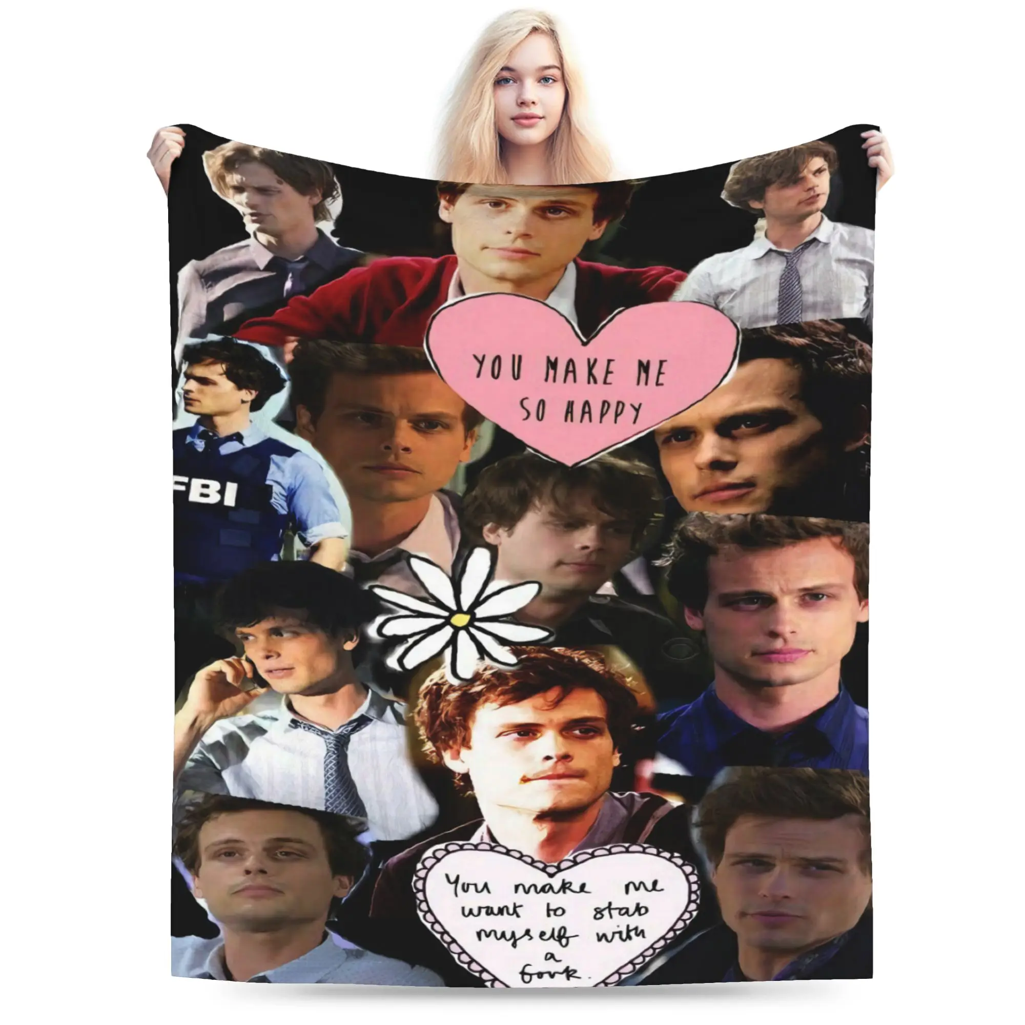 Matthew Gray Gubler Collage Blankets Quality Super Warm  Throw Blanket Winter Kids Outdoor Fashion Bedspread