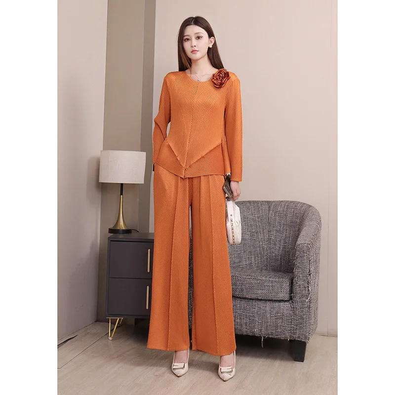 مياكي مطوي 2025 الربيع والشتاء موضة جديدة البرية فضفاضة الجولة الرقبة قاع بلوزة الإناث أجنبية صغيرة عبق نمط #3