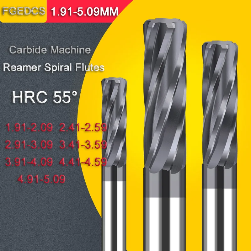 Tungsteno Stee Machine alesatore spirale flauto non rivestito H7 tolleranza Chucking alesatore Cutter 6 flauti utensili da taglio CNC 11.91-16.05mm