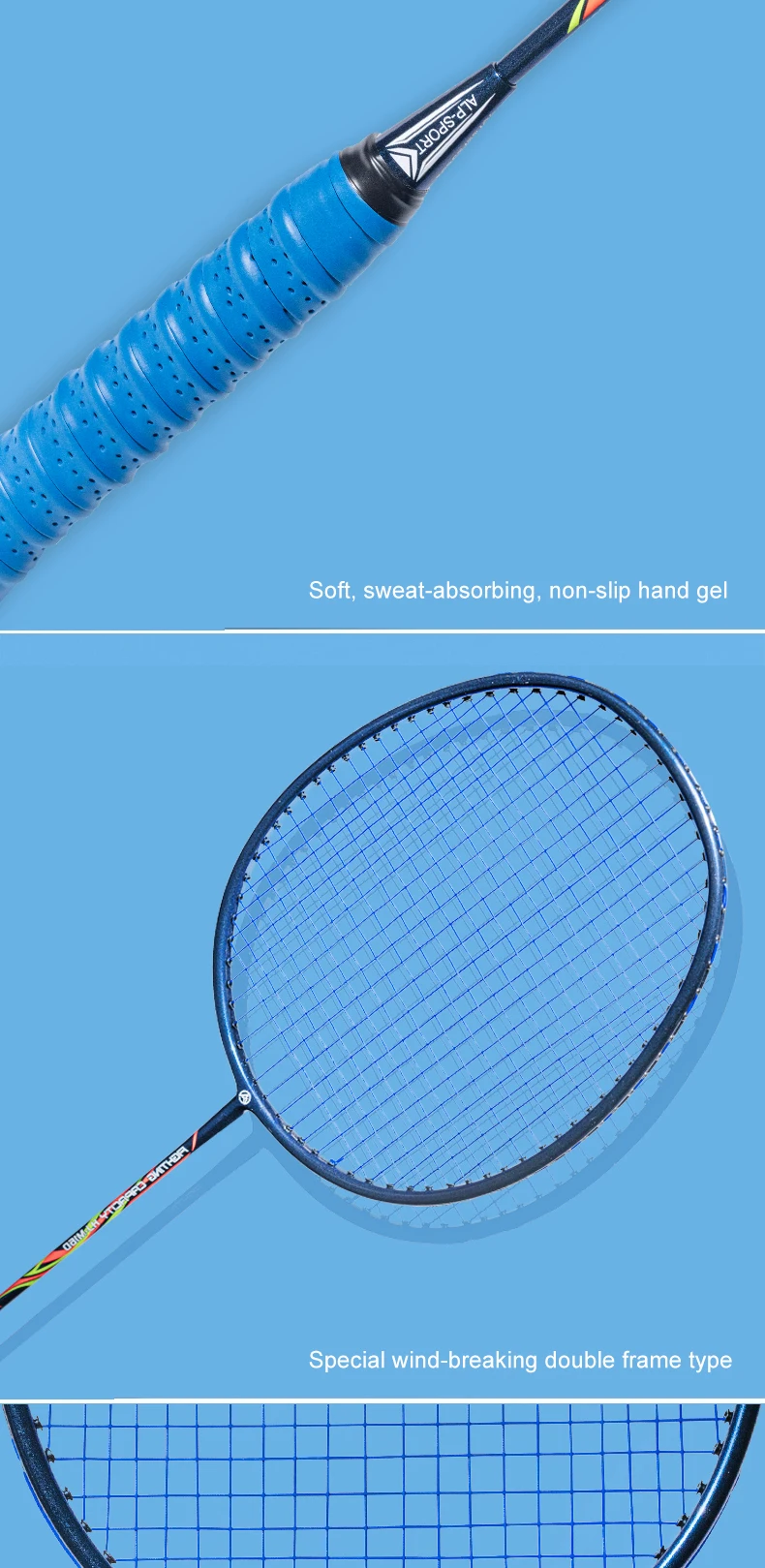 ALP LT 2 Teile/los 100% Carbon Faser Elastische 4U 30Lbs Schläger Offensive und Defensive Professionelle Badminton Schläger Mit Tasche – Detail 10