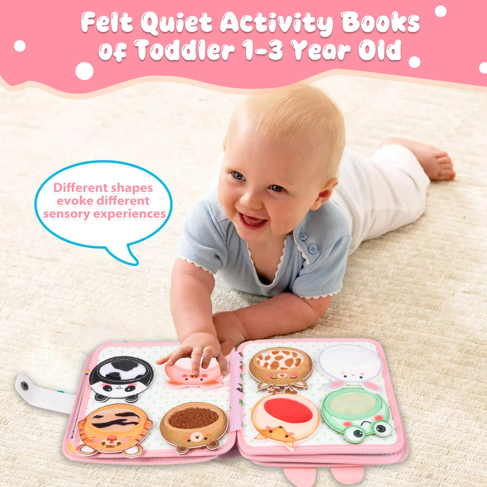 หนังสือของเล่นมอนเตสซอรี่สำหรับเด็ก ฝึกการเรียนรู้สี รูปทรง สัตว์ ของเล่นเสริมพัฒนาการเด็กเล็ก หนังสือเงียบ ยีราฟ ของเล่นฝึกกล้ามเนื้อมัดเล็ก