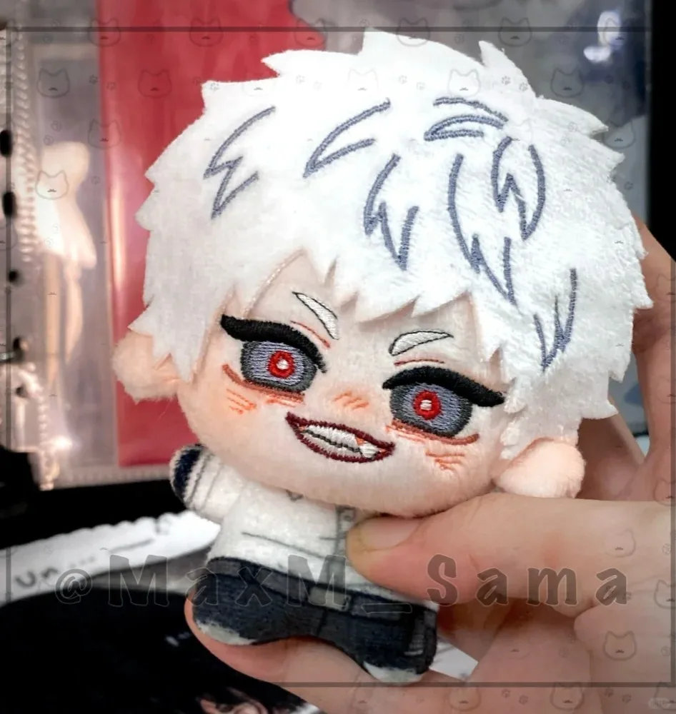 Anime cosplayunu q versão pingente de pelúcia 10cm algodão boneca chaveiro mochila cinta verão hikaru mored yoshiki tsujinaka design