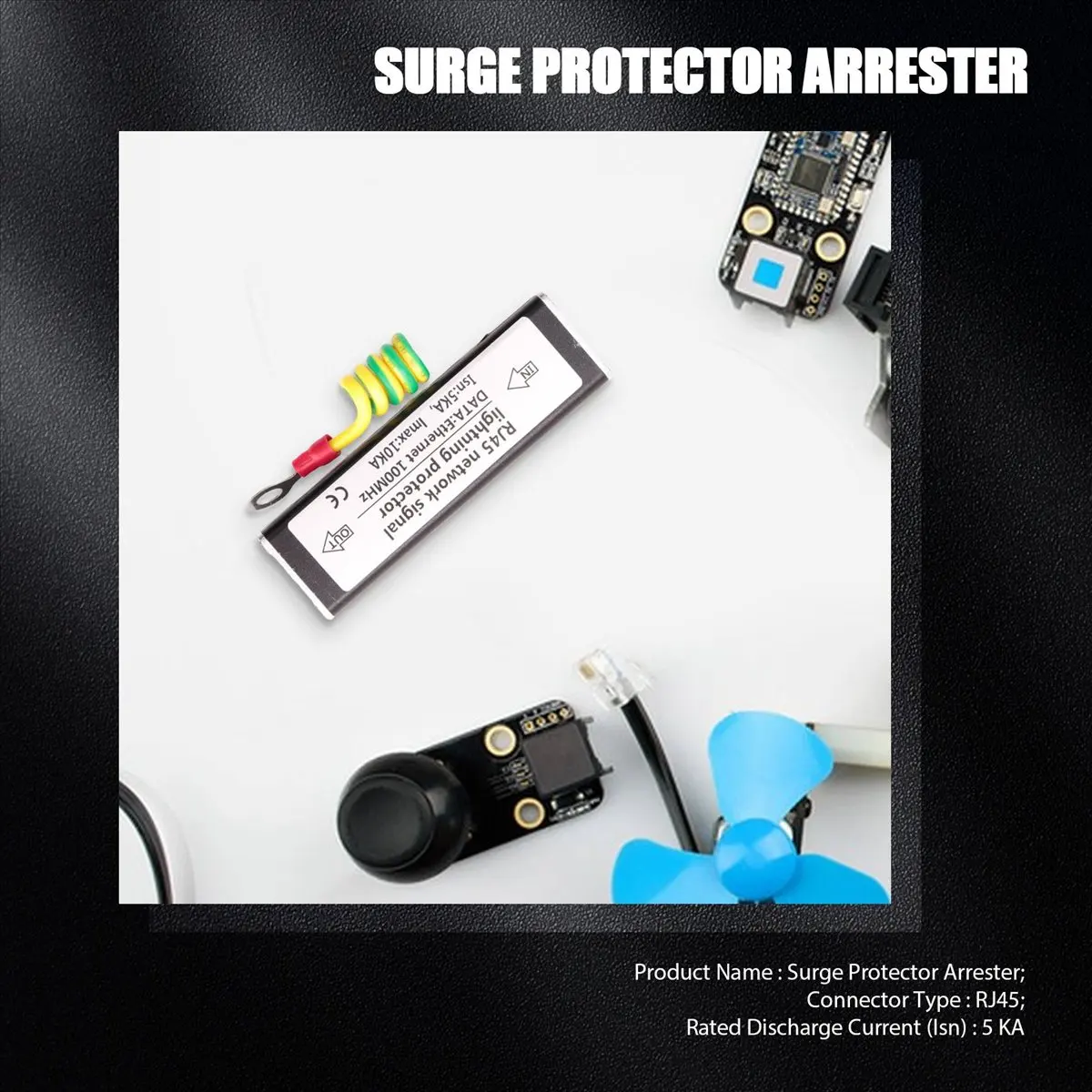 ~AT257 Arrival-RJ45 Plug Ethernet Network Surge Protector Thunder Arrester 100MHz