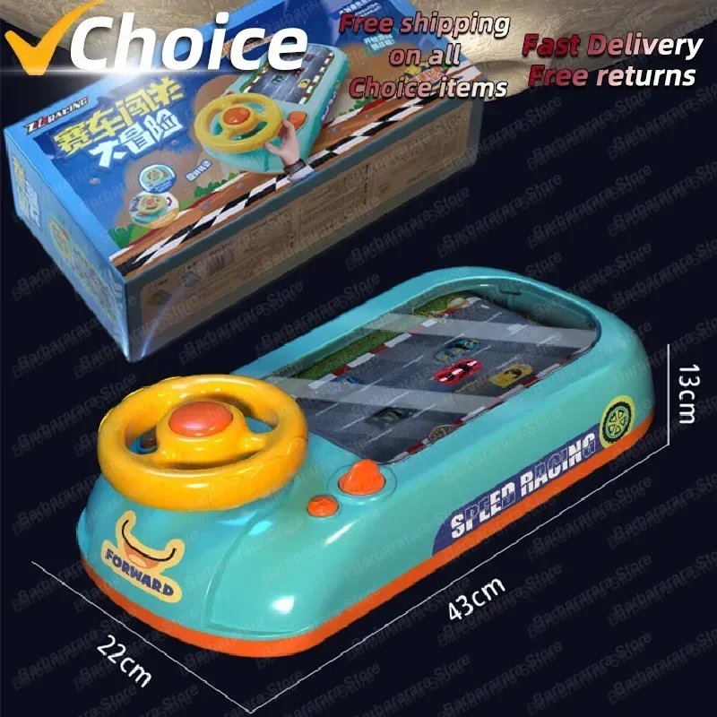 New Children\'s Electronic Adventure Game Steering Wheel Racing Cars Driving Toys Simulating Vehicles Music Sounds Baby Gifts