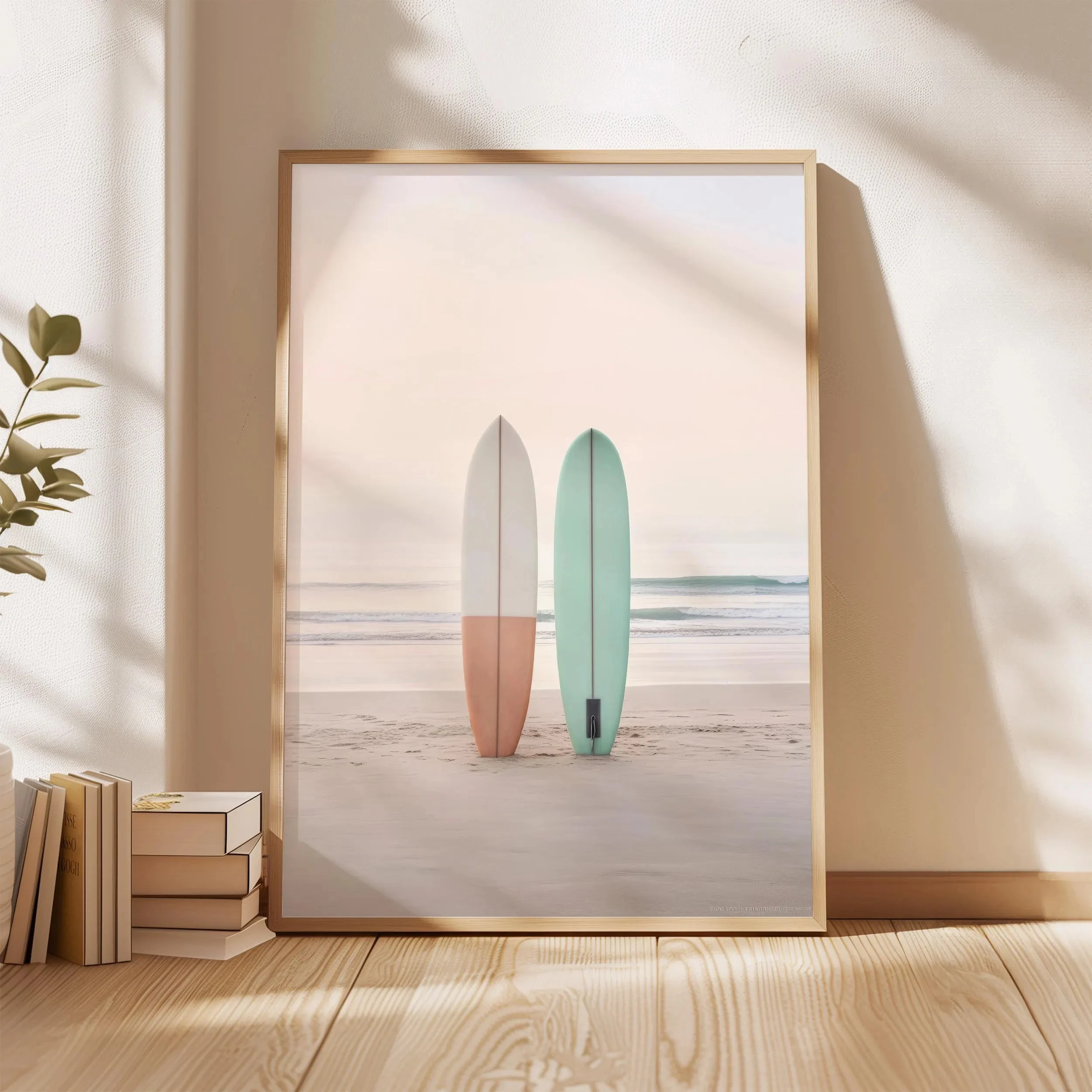 Retro Surf Posters Beach Art Print Set of 3 Pastel Summer Prints for Beachy Decor Pink Turquoise Wall Art Prints Sea Poter