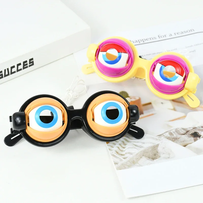 플라스틱 끈으로 당기는 눈알이 튀어나오는 재미있는 장난감 안경, 어린이 파티 장난, 가그 소품, 웃긴 안경 선물