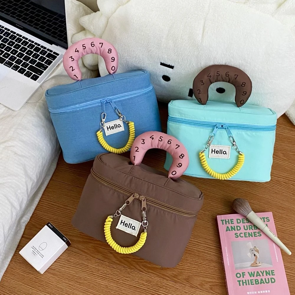 

Large Capacity Cute Cabin Makeup Bag House-shaped Kawaii Handheld Cosmetic Case Square Zipper Portable Storage Bag Toiletry Bag
