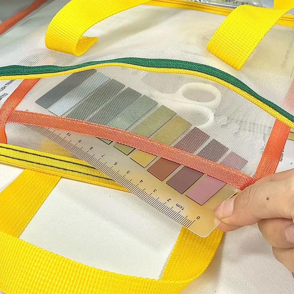 

Сумка для проектов с молнией и ручкой, большая вместительная сетчатая сумка из ПВХ, многофункциональная утолщенная сумка для хранения, для офисных принадлежностей