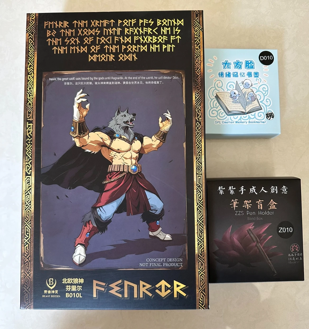 Original Kong Studio Beast Deities Bl010l B011l Bl012l Fenrir fuera del Control Warrior Anime figura colección modelo juguete regalos