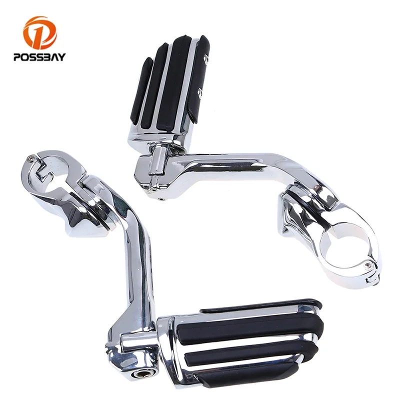 

Motorcycle Footrest Chrome Adjustable 32mm Engine Guard Foot Peg for Harley Davidson Touring Electra Road King Street Glide