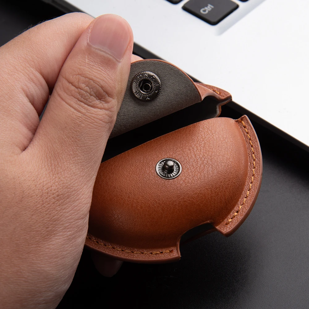 حافظة جلدية فاخرة لسماعات الأذن لهاتف هواوي FreeBuds 7i غطاء سماعة لاسلكية تعمل بالبلوتوث غطاء مقاوم للخدش مع خطاف