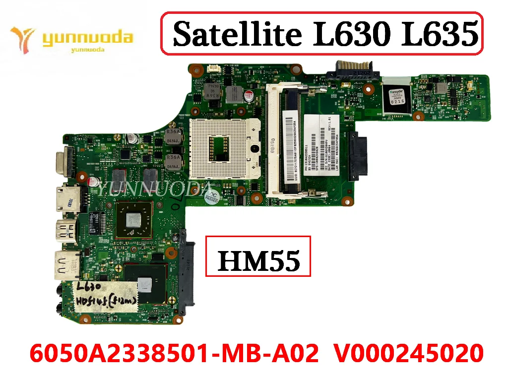 

Original For TOSHIBA Satellite L630 L635 Laptop Motherboard HM55 DDR3 6050A2338501-MB-A02 V000245020 100% Tested Free Shipping