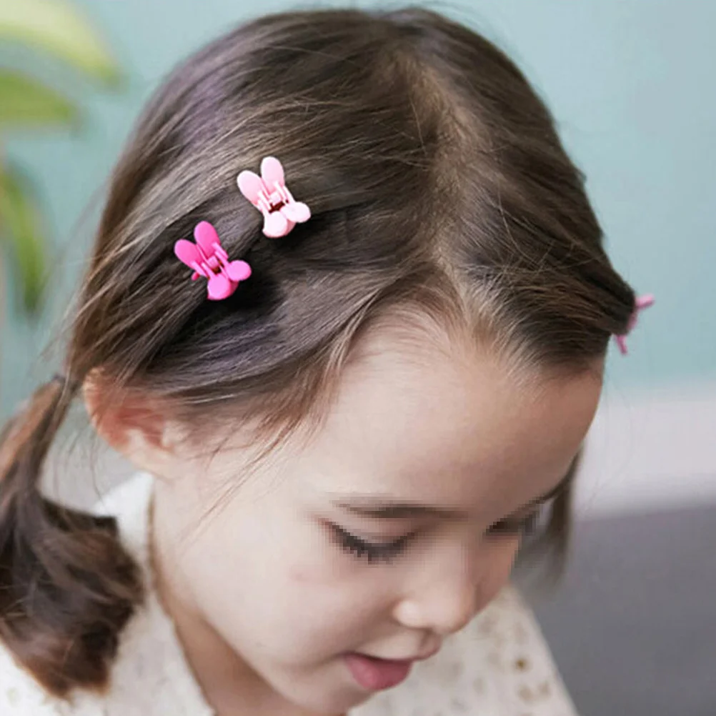 

30Pcs Baby Girl Hair Accessories Rabbit Mini Hair Claws Super Ear Shape Clip for Bangs Colorful Snap Hairpin Paw