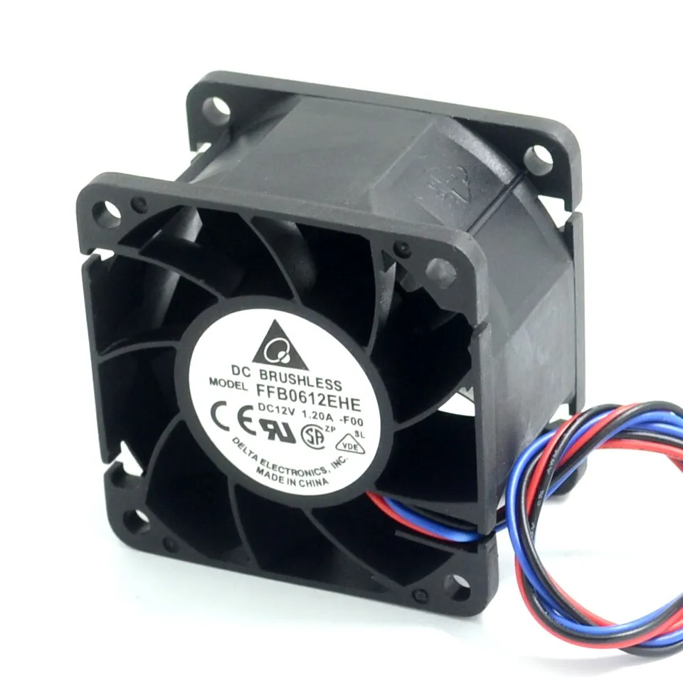 New 6cm double ball FFB0612EHE 6038 60mm 3 wire dual ball bearing cooling fan 12V 1.2A for Delta 60*60*38mm