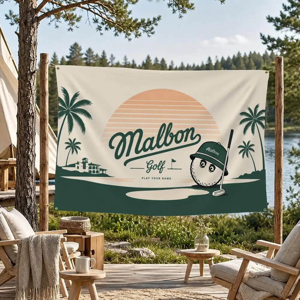 Ashion Golf MALBON Flaggen, Flagge für Zimmer, Wohnheim, Camping, Picknick, Kunststil, Garage, Bar, Wanddekoration, Banner – Detail 10