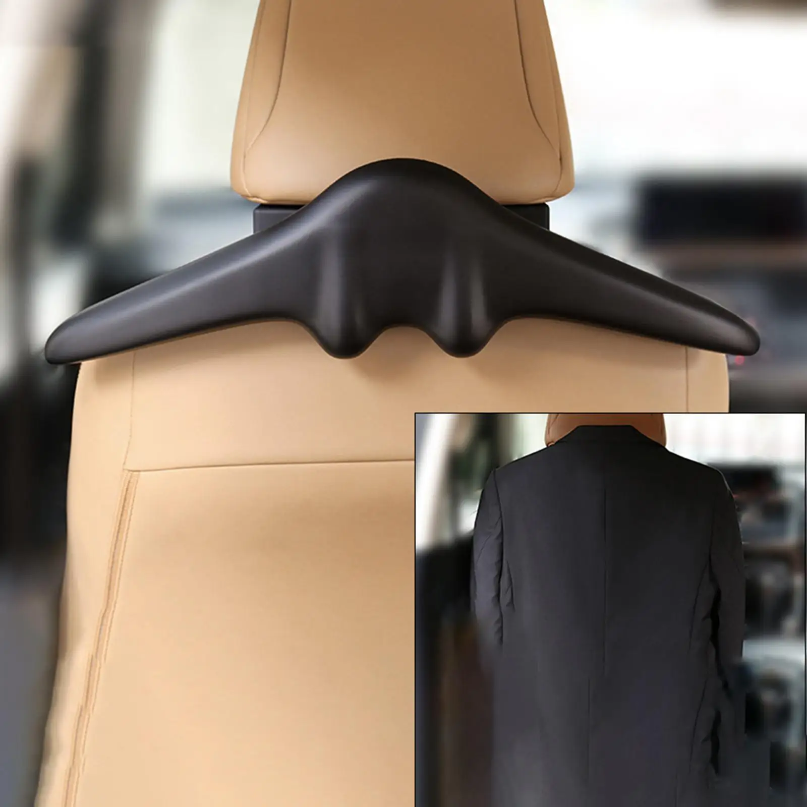 Car Coat Hangers Holder Portable Handle Hanging Hook Back Seat Soft Headrest