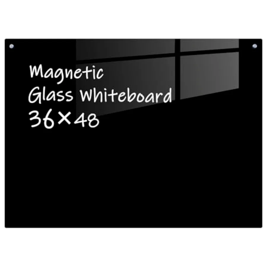 

Магнитная стеклянная доска для записей - 48x36 дюймов, безрамная, для сухого стирания, настенная, для офиса