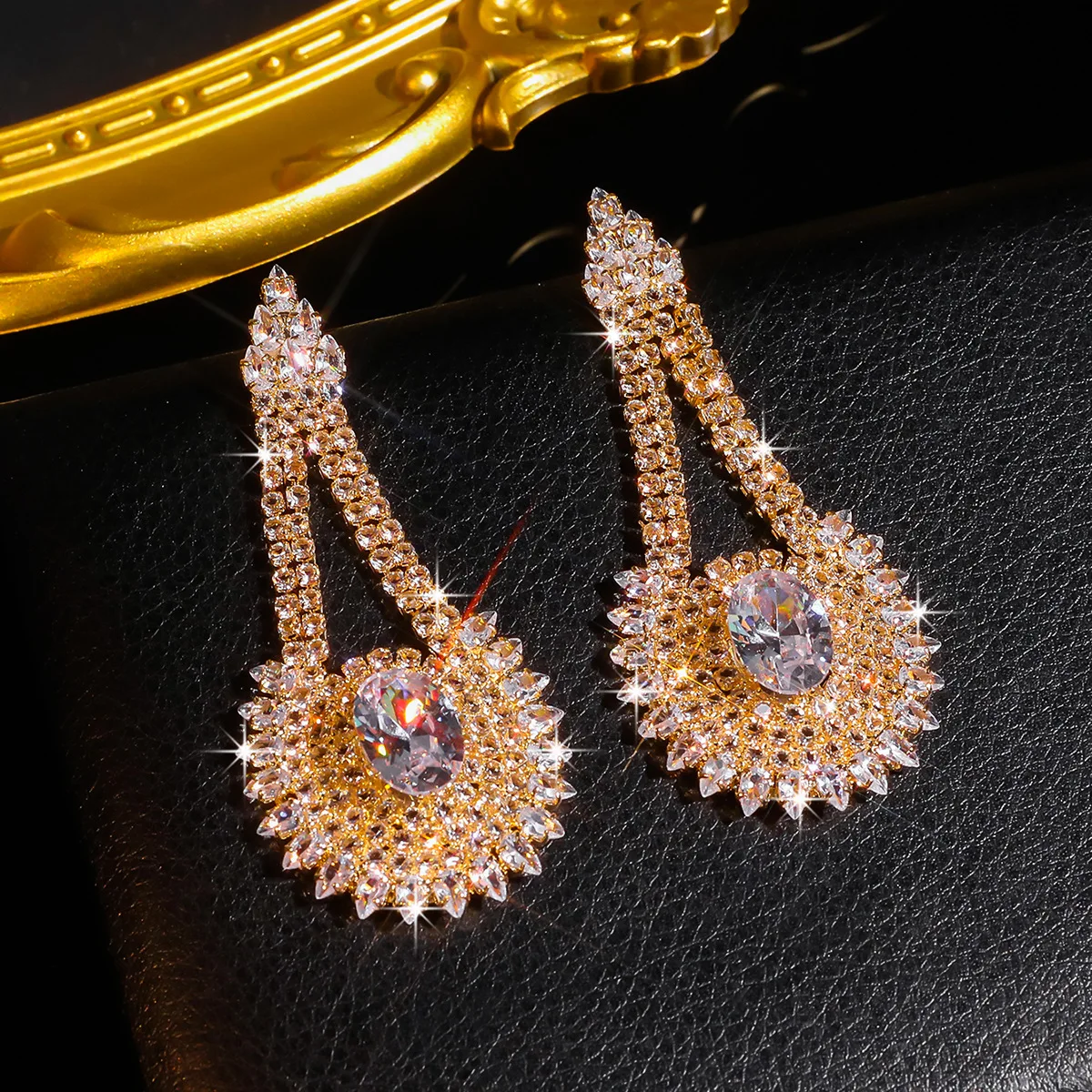 stainless steel drip sun pendant necklace earrings set pearl love strawberry collarbone chain