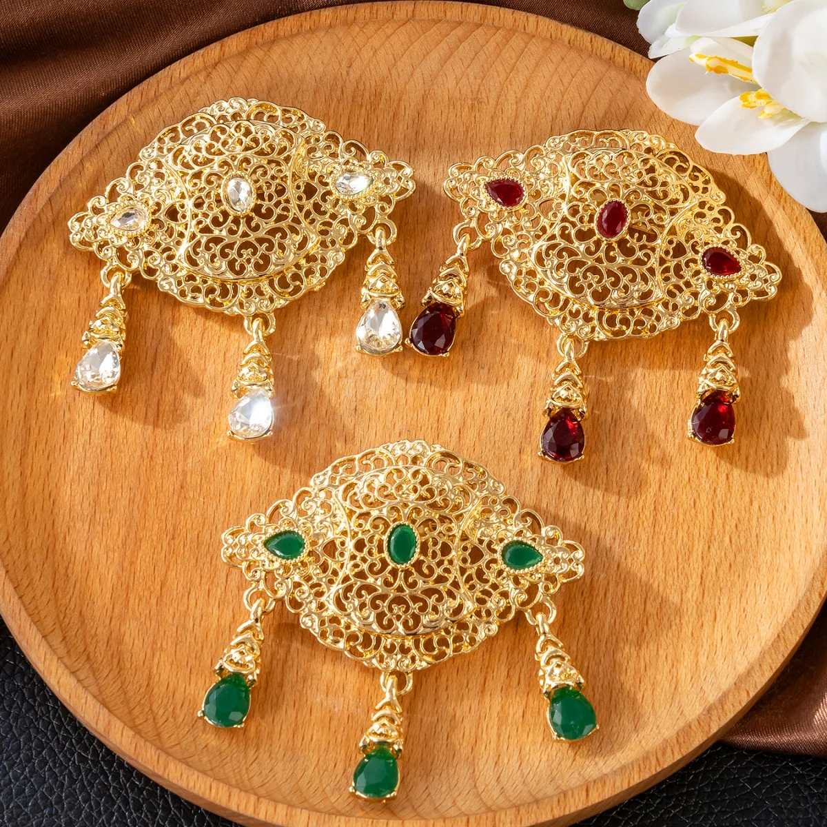 

Moroccan Openwork Pattern Metal Brooch Decor, Master Carving Bridal Wedding Party Jewelry Pins For Long Dress