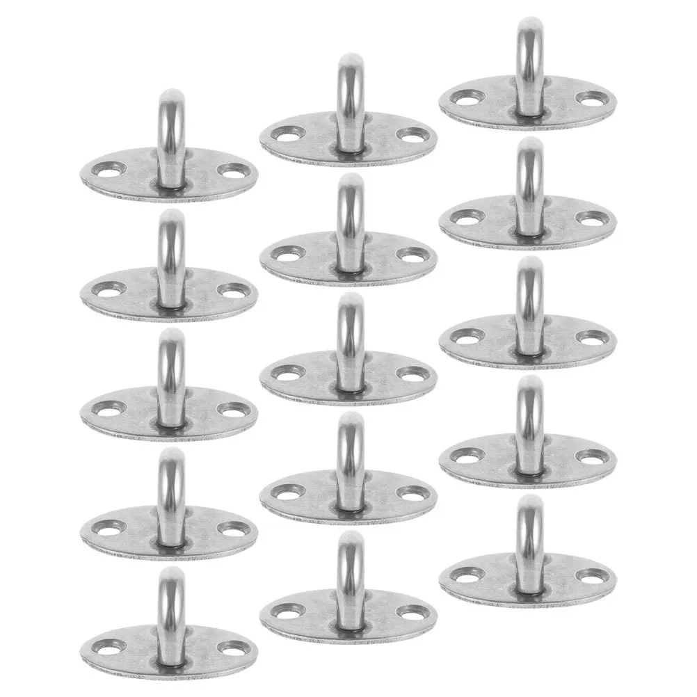 

15Pcs Window Hooks Stainless Steel Small Base Heavy Duty Ceiling Fan Suspension Bracket Pad Eye Plate Hook Load Bearing Hanging