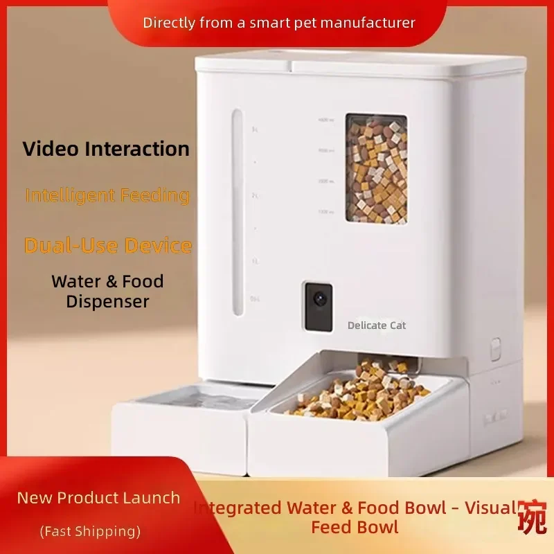 Automatic Pet Feeder and Water Fountain for Cats and Dogs Dual Function Smart Timer Controlled Portion Feeding and Drinking
